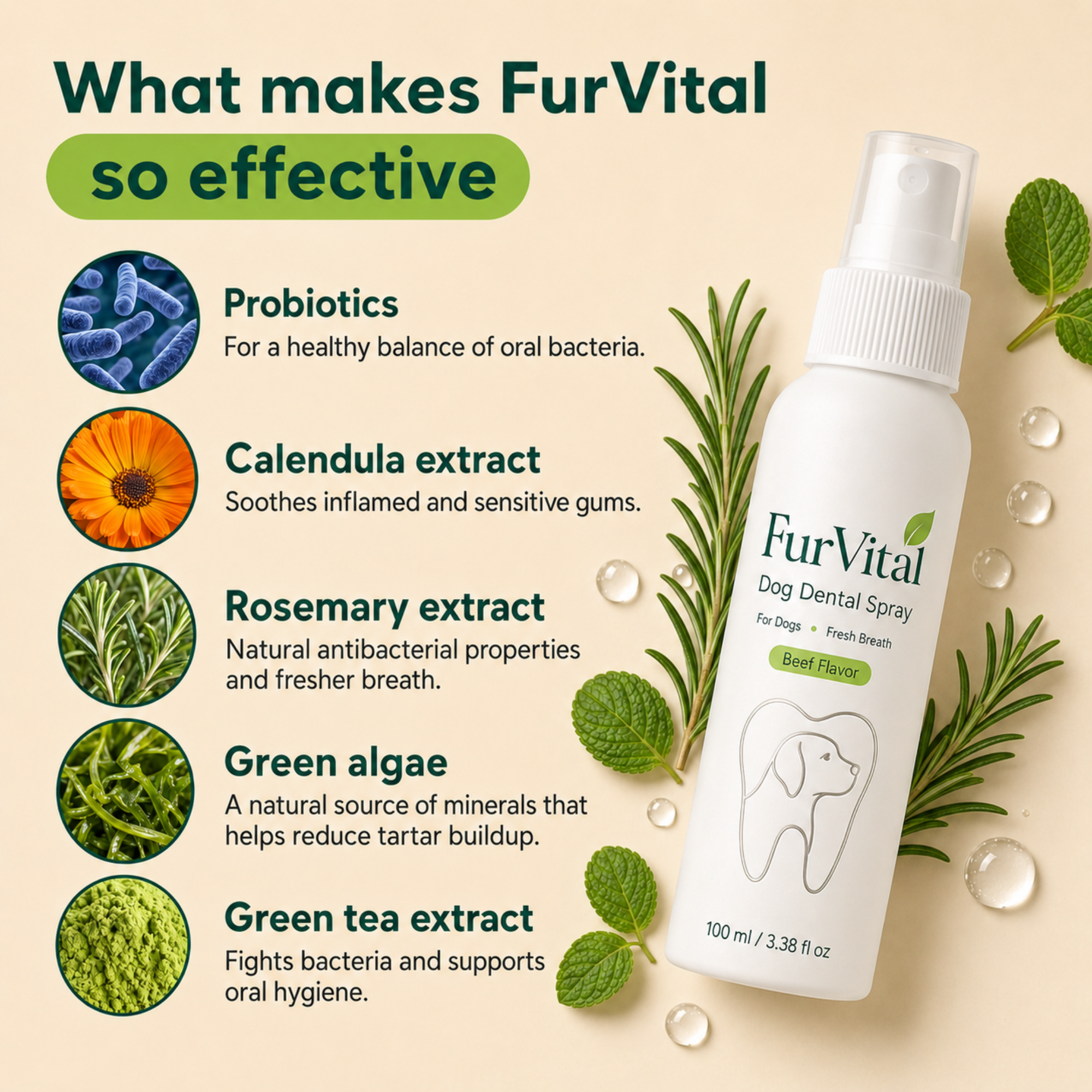 ProBiome™ – 5 Seconds/Day to Eliminate the Root Causes of Bacteria That Lead to Tartar and Bad Breath (Exclusive For Dogs)