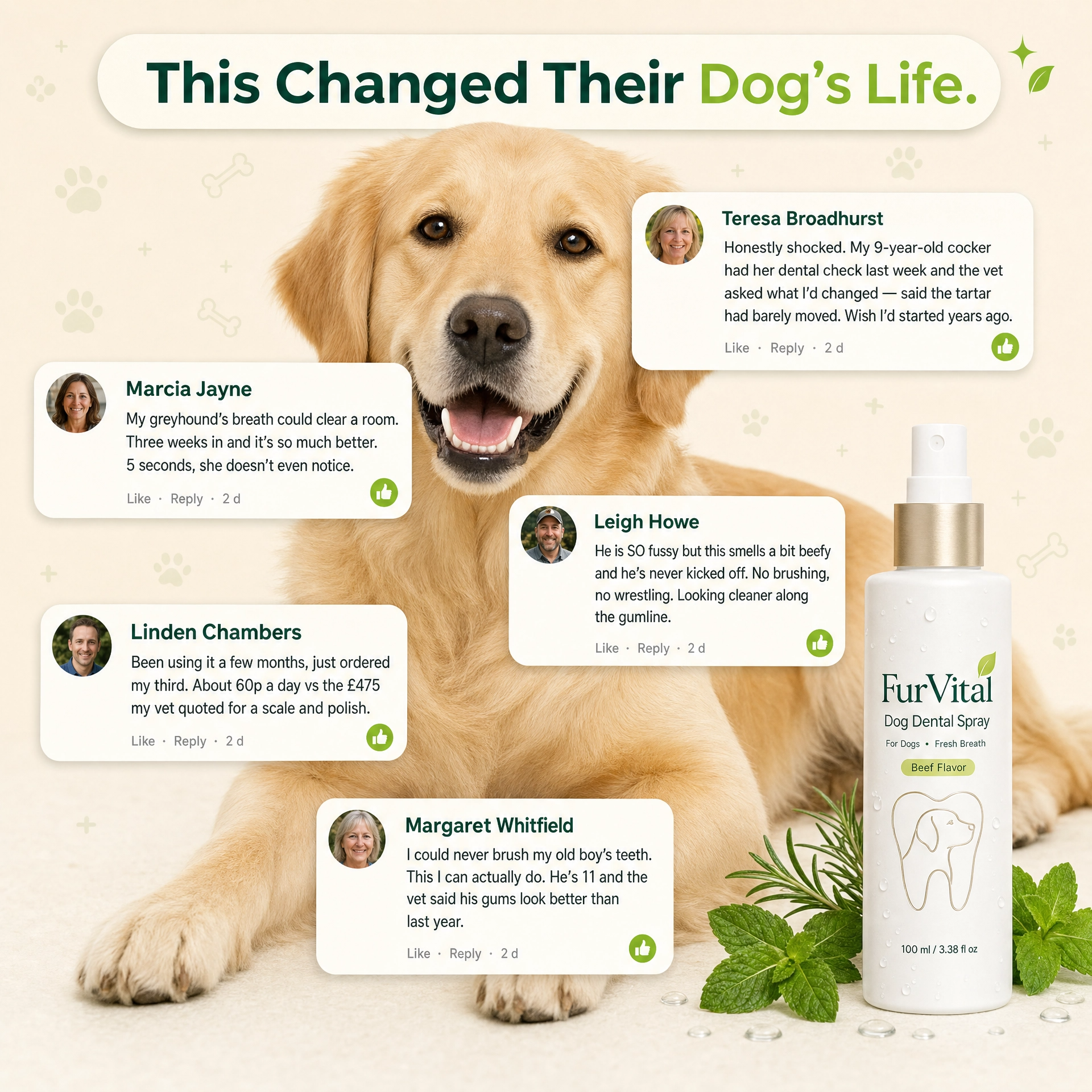 Furvital Dental Spray ™ - Eliminates root causes of bacteria that lead to tartar and bad breath
