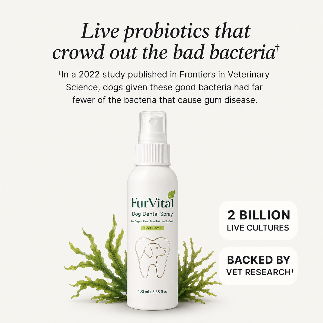 ProBiome™ – 5 Seconds/Day to Eliminate the Root Causes of Bacteria That Lead to Tartar and Bad Breath (Exclusive For Dogs)