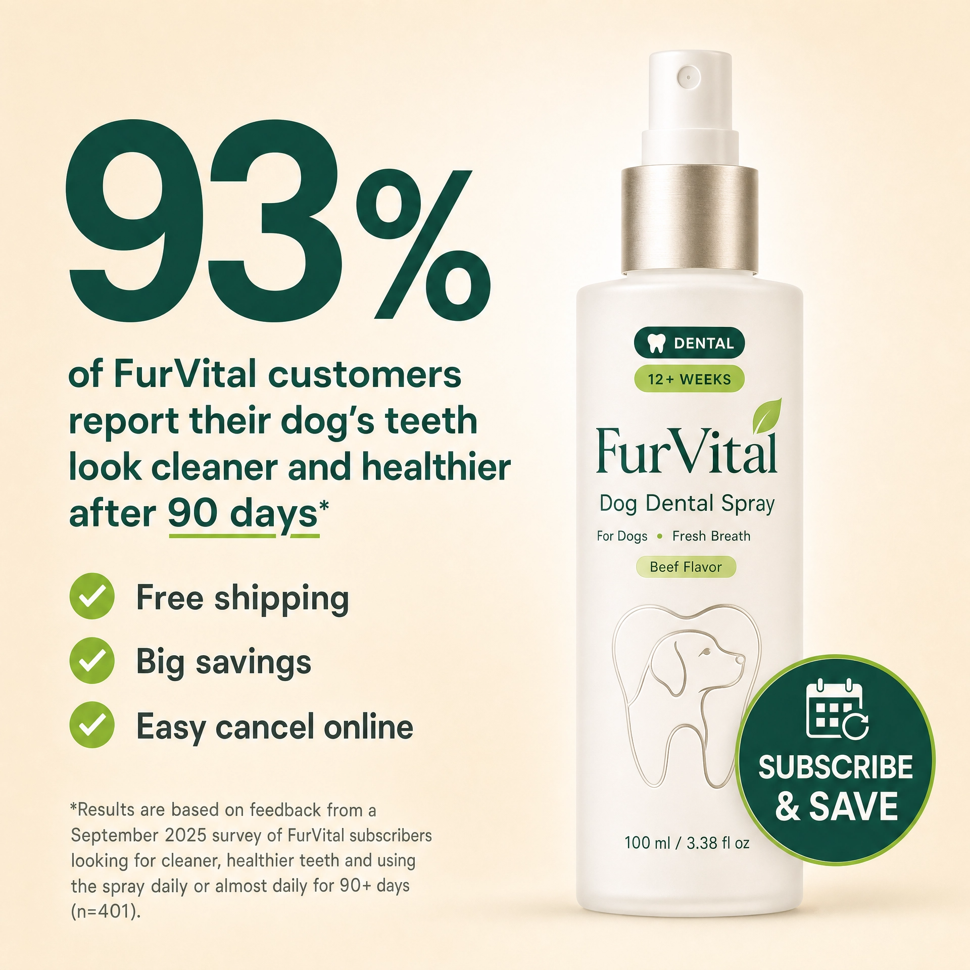 Furvital Dental Spray ™ - Eliminates root causes of bacteria that lead to tartar and bad breath